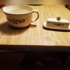 Batter bowl and butter dish
